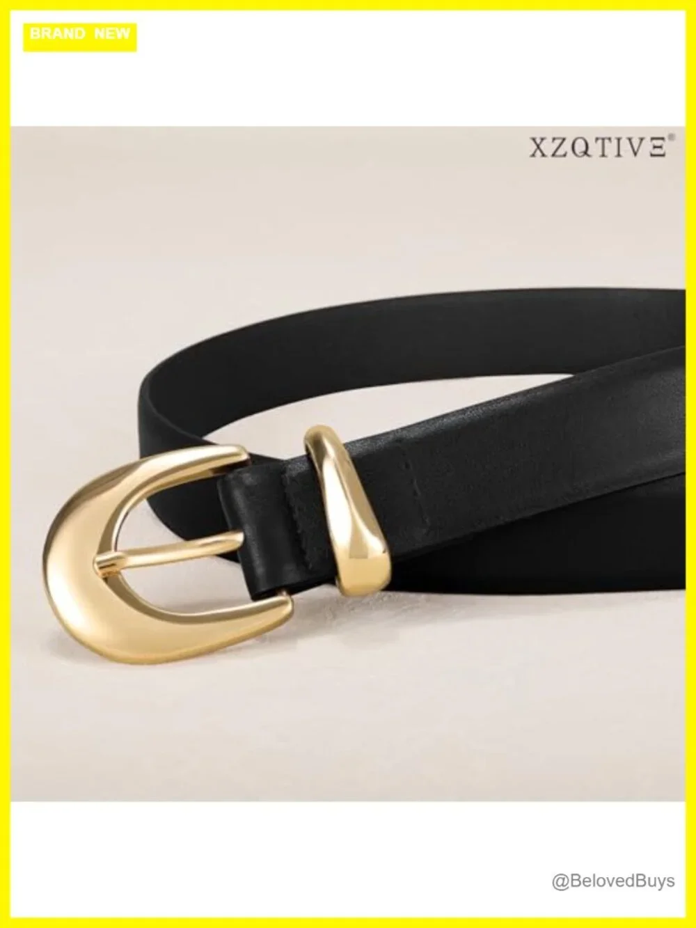 Women's PU Leather Skinny Belt with Circular Buckle